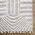 thumbnail image 5 of Hauteloom Cozumel Living Room, Bedroom Area Rug - Geometric Striped Circles - Contemporary Modern Minimalist - High Pile - Cream, Beige, White - 3'11" x 5'7", 5 of 6