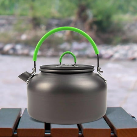 

Camping Kettle Tea Kettle Small Lightweight 0.8 Liter Aluminum Alloy Camp Tea Coffee Pot Water Boiler for Backpacking Travel Mountaineering Green Handle