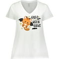 thumbnail image 3 of Inktastic Halloween Hugs with Cute Vampire Cat Bat Women's Plus Size V-Neck T-Shirt, 3 of 5