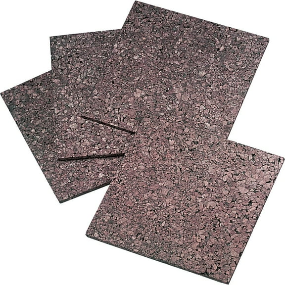 Quartet Frameless Modular Dark Cork Tiles - 12" Height x 12" Width - Brown Cork Surface - Self-stick, Self-healing - 4 / Pack | Bundle of 2 Packs