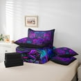 thumbnail image 6 of Manfei Boho Style Flower 7-Piece Twin Bedding Sets,Retro Bohemian Floral Bedding Comforter Set,Purple Blue Sheet Sets For Girl Boy,Luxury Bedroom Decor Reversible, 6 of 8