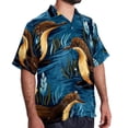 thumbnail image 2 of Platypus Men's Casual Printed Button Down Short Sleeve Summer Beach Shirt, Unisex, 2 of 6