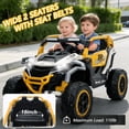 thumbnail image 5 of Juuar 12V Kids' Electric Vehicles with Remote Control, 2 Seater Ride on Truck Car with Lights & Music, Up to 3.7 MPH, 390W Fun UTV Toys for Boys Girls Age 3 4 5 6 Years Old, White, 5 of 10