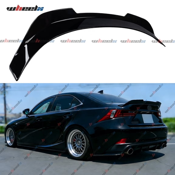 Rear Spoiler Compatible with 2014-2020 Lexus IS250/IS350/IS300 AWD/IS200T, PSM Style Spoiler Fits for 2014 2015 2016 2017 2018 2019 2020, Exterior High Kick Trunk Tail Deck Lid Wing Lip (Gloss Black)