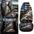 thumbnail image 2 of Qpednta Fish American Flag Car Seat Covers Full Set 4 Pack Easy to Install Front Seat Protector Auto Seat Rear Split Bench Cover Universal Automotive Seat Cover Accessories, 2 of 7