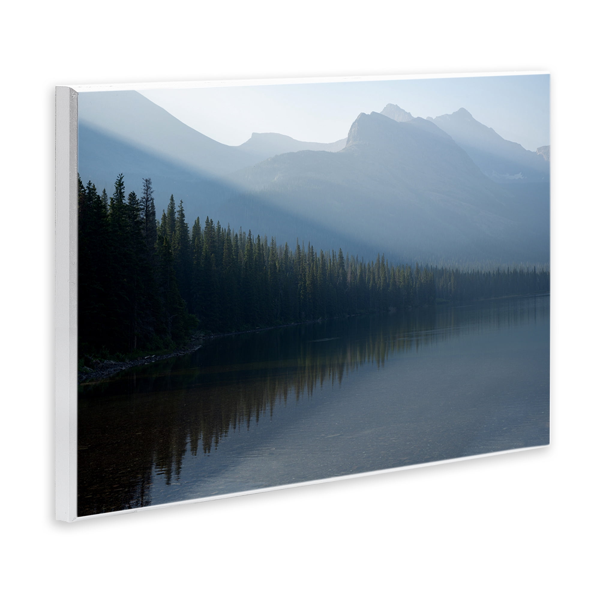Stupell Industries Foggy Lakeside Trees Landscape Photography Unframed Art Print Wall Art, 19 x 13