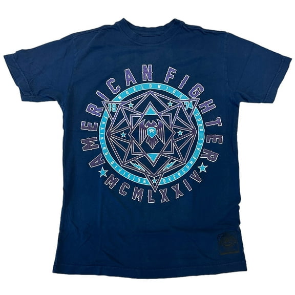 American Fighter Men's T-Shirt Navy Blue Puff Print Branchport Tee (X-Small, Blue)