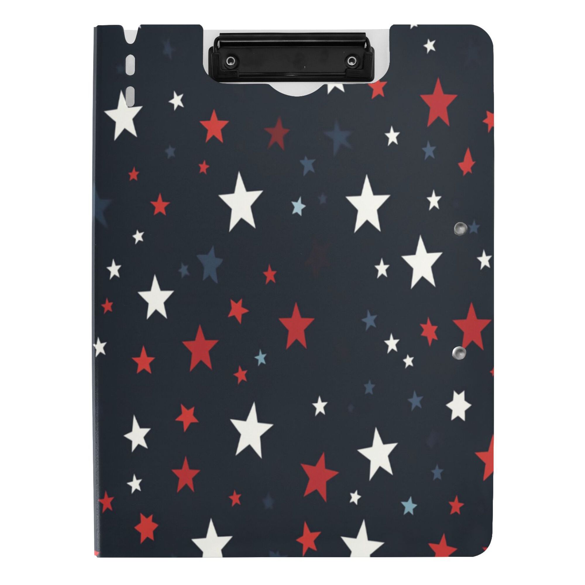 FORMRS A4 Clipboard Folder with Pen Holder Horizontal Foldable School Office Binder, Blue Stars Pattern