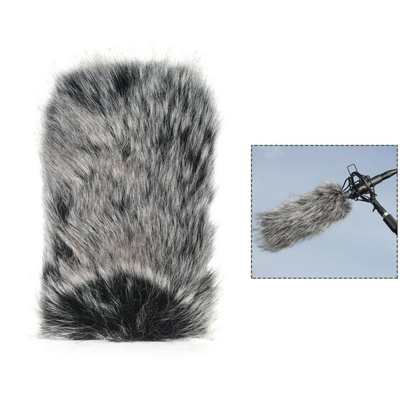 Graflsoa Premium Large Artificial Fur Microphone Windscreen for Outdoor Recording, 15cm/6" Length, 5cm/2" Diameter, Fits Shotgun Mics