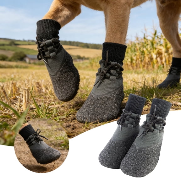All-Weather Waterproof Dog Boots Non- Sole Paw Protectors with Adjustable Straps Outdoor Pet Shoes for Small Medium Dogs 0#