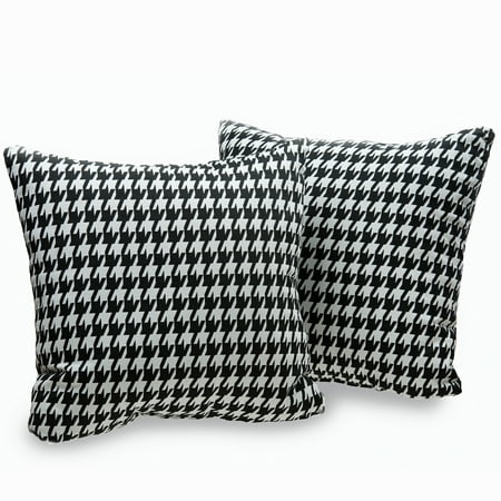 OSK-Harvard Houndstooth 18-inch Decorative Throw Pillows (Set of 2)18x18 18x18Add charming appeal and complete the look of your favorite livingspace with this set of two  Harvard Houndstooth decorative throwpillows. These attractive accents feature a soft cotton coverconstruction and a traditional-inspired pattern.Set includes: Two (2) pillows Pattern: Houndstooth Color options: Black/white Cover closure: Sewn Edging: Knife edge Pillow shape: Square Dimensions: 18 inches wide x 18 inches long Cover: 100-percent cotton Fill: 100-percent polyester Care instructions: Dry cleanThe digital images we display have the most accurate colorpossible. However  due to differences in computer monitors  wecannot be responsible for variations in color between the actualproduct and your screen. CasualAdd charming appeal and complete the look of your favorite livingspace with this set of two  Harvard Houndstooth decorative throwpillows. These attractive accents feature a soft cotton coverconstruction and a traditional-inspired pattern.Set includes: Two (2) pillows Pattern: Houndstooth Color options: Black/white Cover closure: Sewn Edging: Knife edge Pillow shape: Square Dimensions: 18 inches wide x 18 inches long Cover: 100-percent cotton Fill: 100-percent polyester Care instructions: Dry cleanThe digital images we display have the most accurate colorpossible. However  due to differences in computer monitors  wecannot be responsible for variations in color between the actualproduct and your screen.