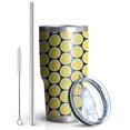 thumbnail image 2 of 30oz Yellow Lemon Fruit Slices Black Pattern Tumblers Stainless Steel Tumbler with Lid and Straw,Vacuum Insulated Double Wall Travel Tumbler Cups Mug with Cleaning Brush for Coffee,Tea, 2 of 7