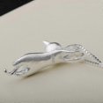 thumbnail image 3 of S925 Sterling Silver Cat Necklace Matte Silver Cat Pendant Collarbone Necklace, 3 of 3