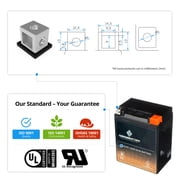 Chrome Battery Yb14l-a2 (14l-a2 12 Volts,14 Ah, 190 Cca) Sealed AGM Snowmobile Battery for Arctic Cat And Yamaha Models