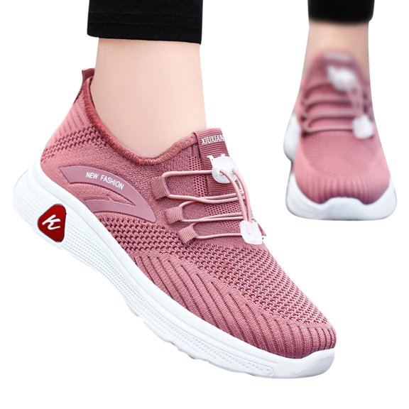 Mepaouo Women's Fashion Sneakers Memory Foam Quick Lace Running Shoes Lightweight Walking Shoes