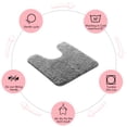 thumbnail image 5 of Tripumer Shaggy Contour Rug Microfiber Bathroom Contour Rug 20 x 20 inch U-Shaped Toilet Contour Rug Soft Bathroom Mat Bathroom Contour Mats Absorbent Soft Non Slip Thick Plush Machine Washable Gray, 5 of 8