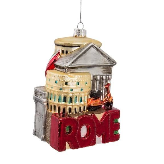 Kurt S. Adler Glass Rome Cityscape Ornament, 5-Inch
