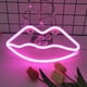 thumbnail image 2 of Encantadora luz de neón rosa con forma de labio: para San Valentín, aniversarios y fiestas. Alimentada por USB y batería., 2 of 8