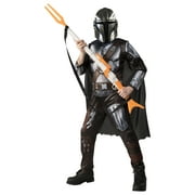 Child Officially Licensed Boys Mandalorian Halloween Costume Large, Brown and Grey