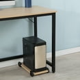 thumbnail image 4 of Irene Inevent L-shaped Corner Table Wooden Computer Work Desk Space-Saving Study Writing Workstation for Home Office, Beige/Black, 4 of 10