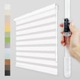 thumbnail image 1 of FOIRESOFT Standard - Safe Cordless Control Stick Zebra Roller Blinds for Windows[Basic, White, W30 x H64 Inch(76W x 163H cm)], Custom Sizes Up to 295cm, Sheer Light Filtering for Day and Night, 1 of 6