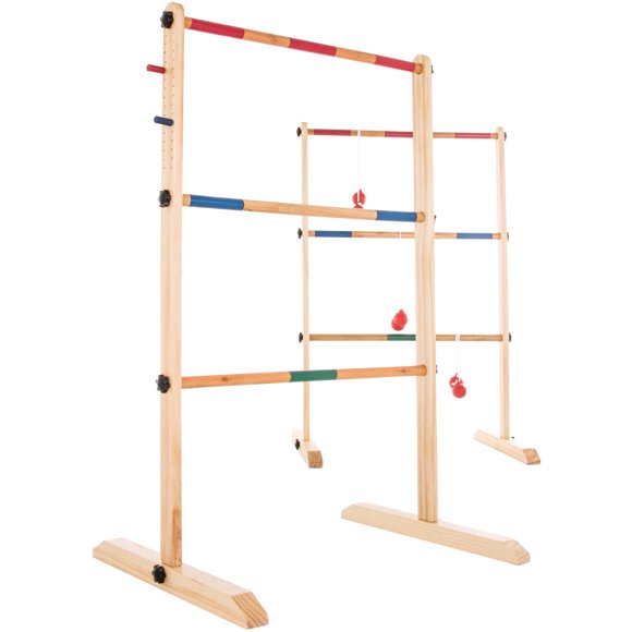 Ladder Toss Game-Wooden Outdoor Set with 6 Bolas and Storage Bag by Hey! Play!