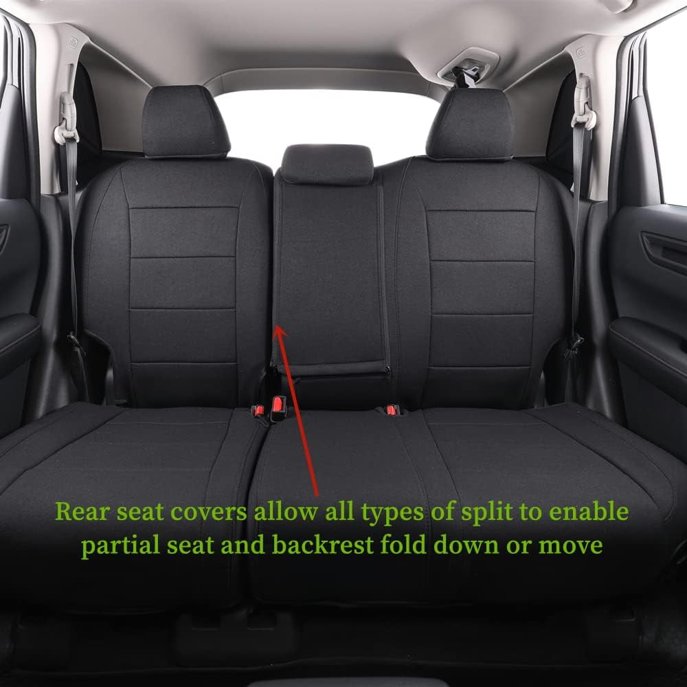 coverdream Custom Fit HRV Car Seat Covers for Honda HRV EX-L 2023 2024 2025 2026 - Washable Polyester Auto Seat Covers (Full Set,Black)
