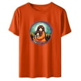 thumbnail image 4 of Dadaria T-Shirt pour Femmes Chemise Orange Manches Courtes Col Rond Été Chandail Blouses m, 4 of 5