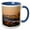 Blue/White, variant on 3drose, Usa, Washington, Seattle. Mt. Rainier, Lake Union - Us48 Rdu0278 - Richard Duval, 11oz Two-tone Black Mug