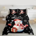 thumbnail image 2 of Manfei Cartoon Snowman Full Size Comforter Sets 3-Piece for Girls Boys, Merry Xmas Christmas Snowflake Bedding Comforter Set, Happy New Year Gift Bedding Sets, Black Luxury Bedroom Decor, 2 of 8