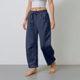 thumbnail image 4 of Cyglowse 2025 Barrel Sweatpants Women, Navy Sweatpants for Women High Waist Soft Lounge Pants with Pockets XL, 4 of 6