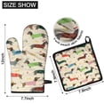 thumbnail image 6 of Colorful Funny Dachshund Kitchen Oven Mitt and Pot Holder Sets 2 Pcs for Baking, Cooking and Grilling, Heat Resistant Up To 392 °F, 6 of 7