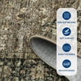 thumbnail image 2 of Floral Kitchen Rugs 2x6, Washable Non Slip Distressed Print Entryway Mat Ultra Thin Low Pile Runner Rug for Hallway Laundry Bathroom, Taupe, 2 of 8