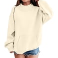 thumbnail image 3 of EnJoCho Girls Mock Neck Sweatshirt Teens Oversized School Preppy Pullover Top | Kids Cute Athletic Sweatshirts Fall Winter Long Sleeve Loose Athletic Trendy Loose Tops, 3 of 9