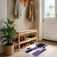 thumbnail image 5 of Purple Black Patchwork Indoor Door Mat 18x30 Inch Abstract Geometric Art Front Door Mat Non Slip Washable Entryway Rug Low Profile Dirt Trapper Doormat for Bathroom Kitchen Bedroom, 5 of 9