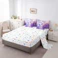 thumbnail image 3 of Manfei Floral Butterfly Motif Full Size Bedding Sets,Magical Axolotl Full Size Bed in a Bag For Girls,Pastel Purple Pink,Colorful Stars Reversible,7pcs, 3 of 8
