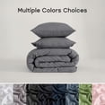 thumbnail image 7 of Sonive Washed Comforter Sets King 3 Piece, Soft and Cozy, Fluffy Microfiber Fill, Washed Textured Wrinkled Design (Dark Grey), 7 of 7