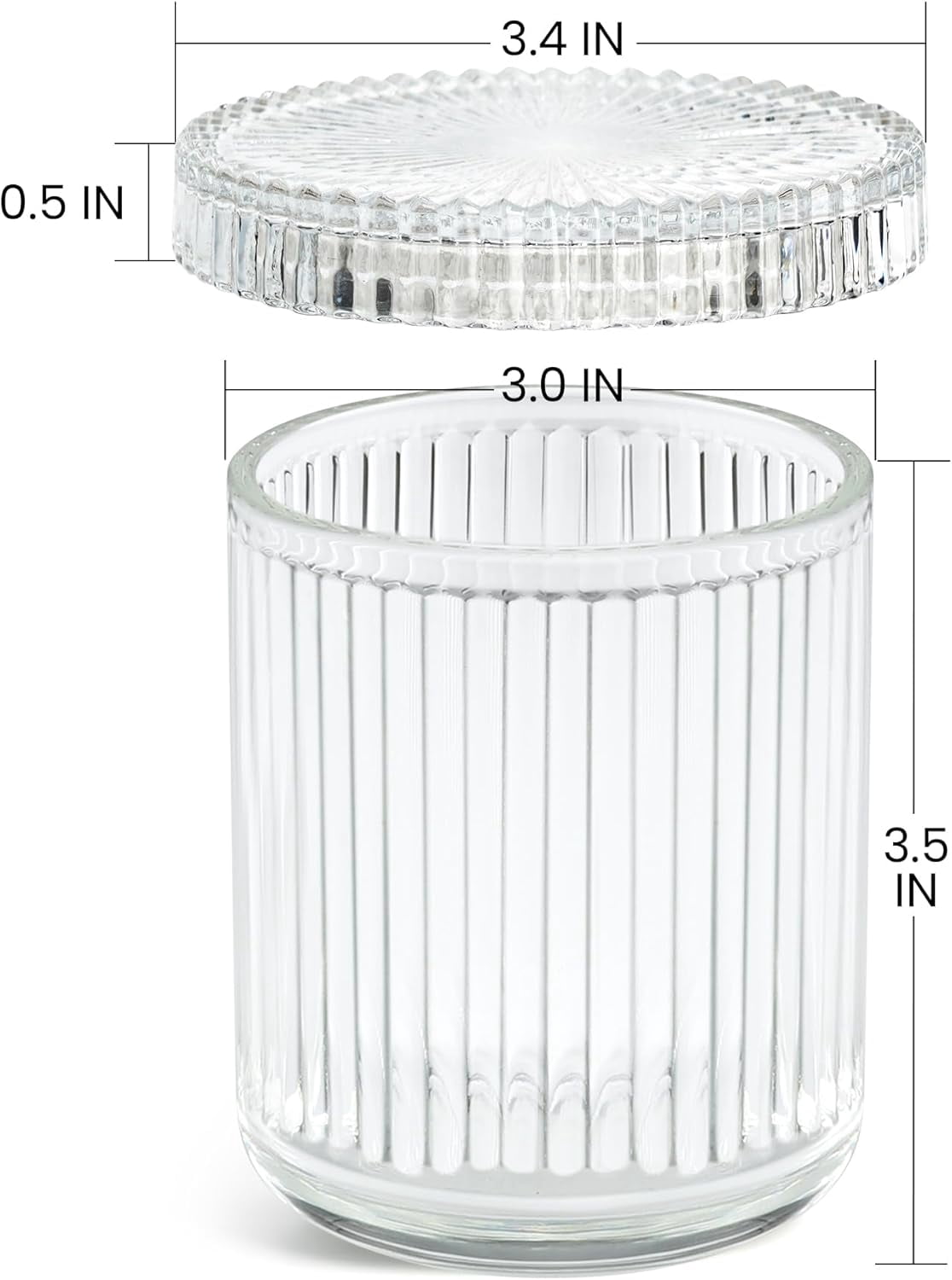 ABCISI 2 Pack Holder Apothecary Jars with Lids, Bathroom Organizers and Storage Canister for Cotton Balls, Swabs, Floss Picks, Hair Ties, Clear Glass Vintage Bathroom Decor Jar Set (Clear)