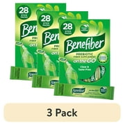 (3 pack) Benefiber On The Go Prebiotic Fiber Powder, Unflavored, 3.92 Oz, 28 Ct