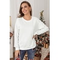 thumbnail image 6 of Beige Plain Crew Neck Pullover Sweatshirt, 6 of 8