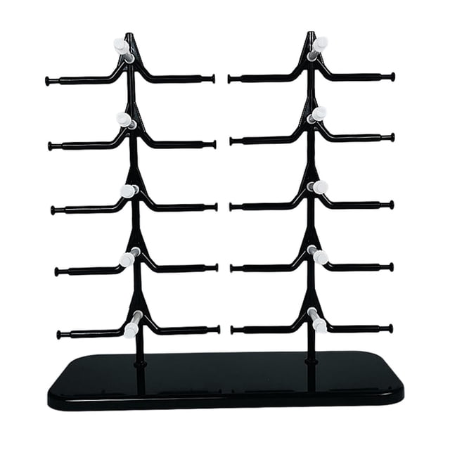 Injueey 10 Pairs Display Rack Eyeglass Glasses Stand Holder Almacenamiento y organización del hogar Blanco negro