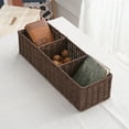 thumbnail image 2 of Wicker Basket with 3 Compartments, Woven Basketsfor Organizing, Storage Basket, Toilet Tank Basket, Bathroom Counter Organizer, Bedroom Organization, Paper Rope Wicker, 2 of 7