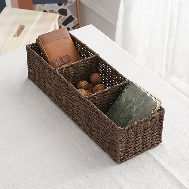 Naittoop Liquidation 2024! Boîte de Rangement Cosmétique Moderne Multifonctionnelle Dortoir Étudiant Panier de Rangement à Compartiments Panier de Rangement pour Clés de Bureau Conteneur de Rangement Boîte de Rangement en Rotin