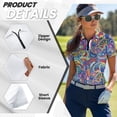 thumbnail image 4 of Garronmavis Paisley Boho Flower Women's Golf Shirt and Sun Visor Hat Set Moisture Wicking Breathable Short Sleeve Golf Shirts Adjustable UV Protection Sun Visor for Outdoor Sports Daily Wear, 4 of 7