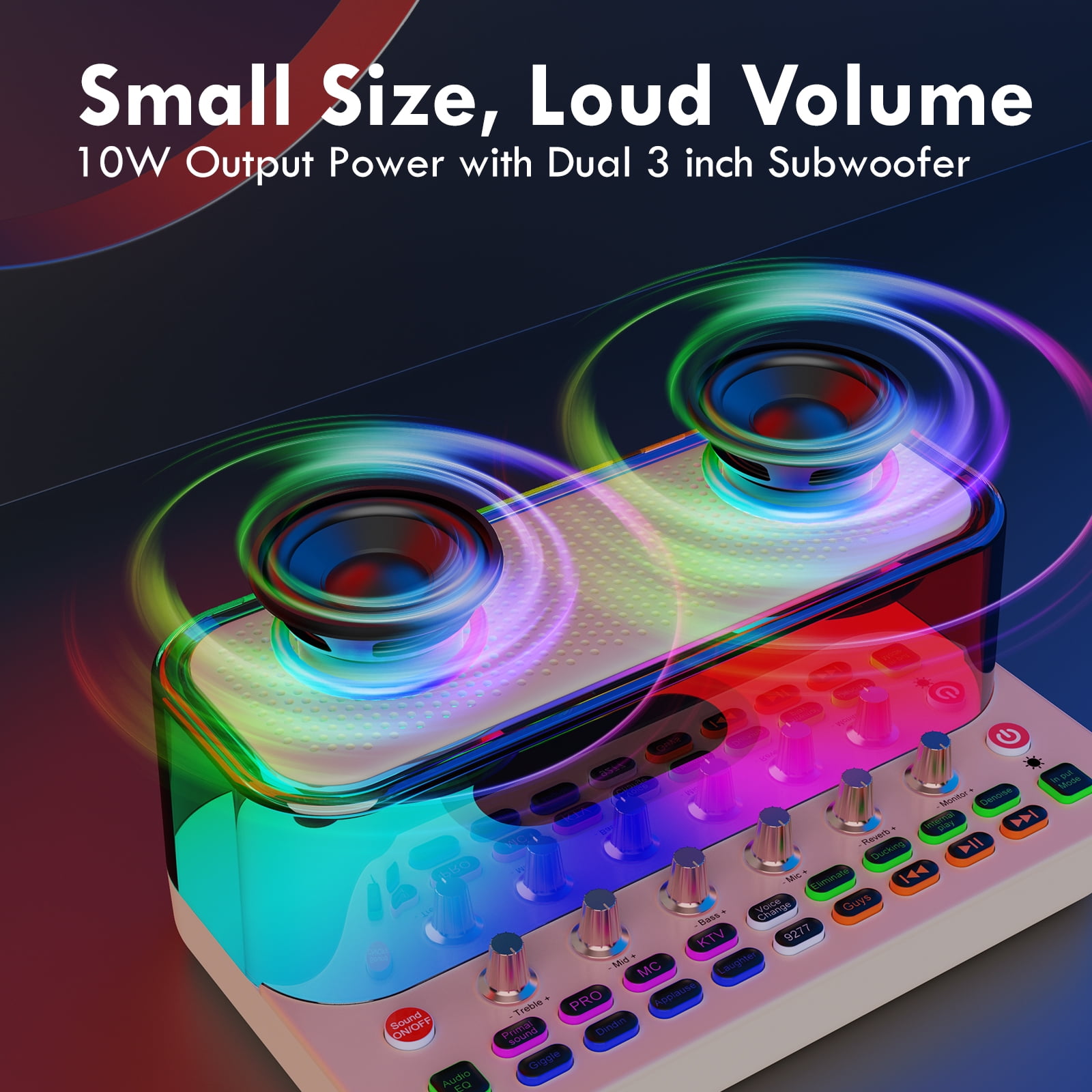 JYX Karaoke Machine for Kids Adults, Portable Retro Bluetooth Speaker with Microphone, DJ Lights, Funny Sound Effects, OTG/PC