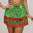 thumbnail image 3 of Belly Dance Skirt for Women Sparkly Sequin Fringe Skirt Glitter Rave Sequin Tassel Skirts Hip Scarf Mini Skirts, 3 of 5
