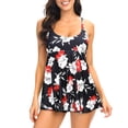 thumbnail image 4 of WILLBEST Traje de Baño Negro para Mujer, Traje de Baño de Verano con Cuello En V y Estampado Floral, Pantalones Cortos, Traje de Baño de 2 Piezas, Traje de Baño de Playa, Bikini Sexy, 4 of 7