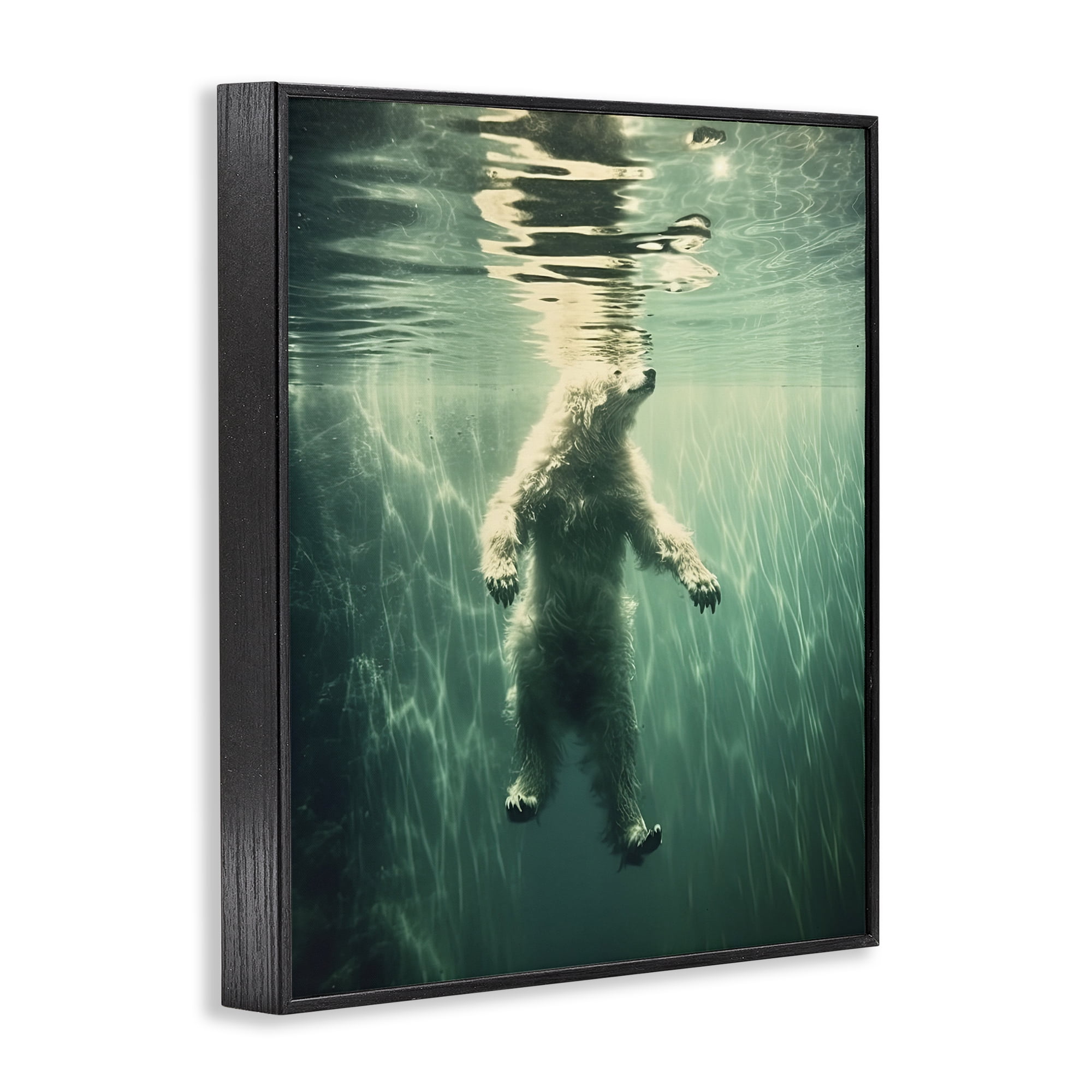 Floating Bear Underwater Black Framed Giclee Art, design by Decent Exposures