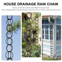 HEMOTON Decorative Rain Chain for Outdoor Use Made of Copper with Black Color and Different Shapes 1M