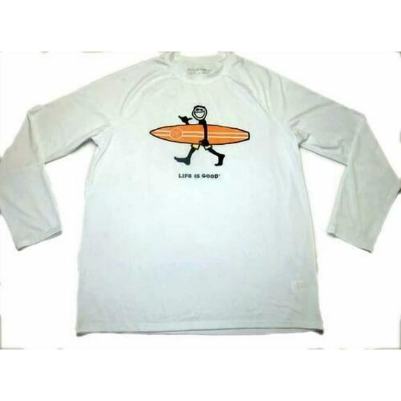Life Is Good Large Long Sleeve Sunshirt UPF 50 Surfer Design